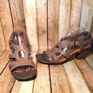 Indigo Women's Tan Leather Heeled Sandals Size 10M